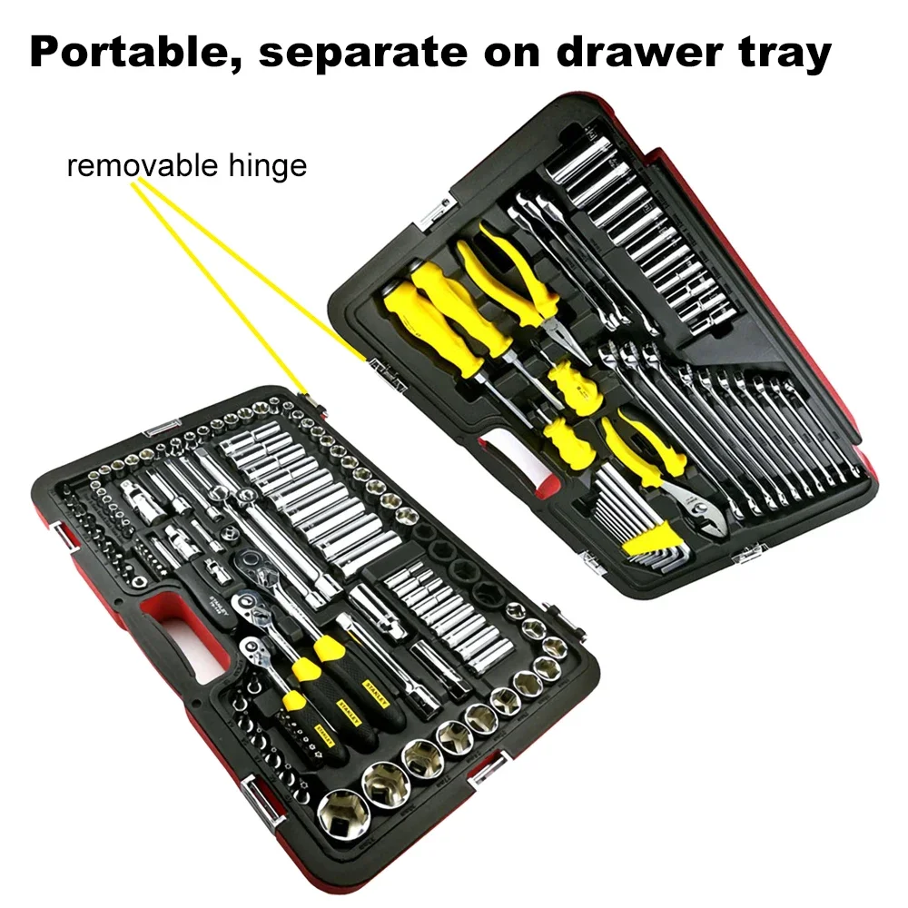 Stanley Induatrial Mechanic Car Repair Wrench Set R99-150-1-22 150pcs with  Socket Ratchet Torque Spanner CR-V Precision Forging - AliExpress