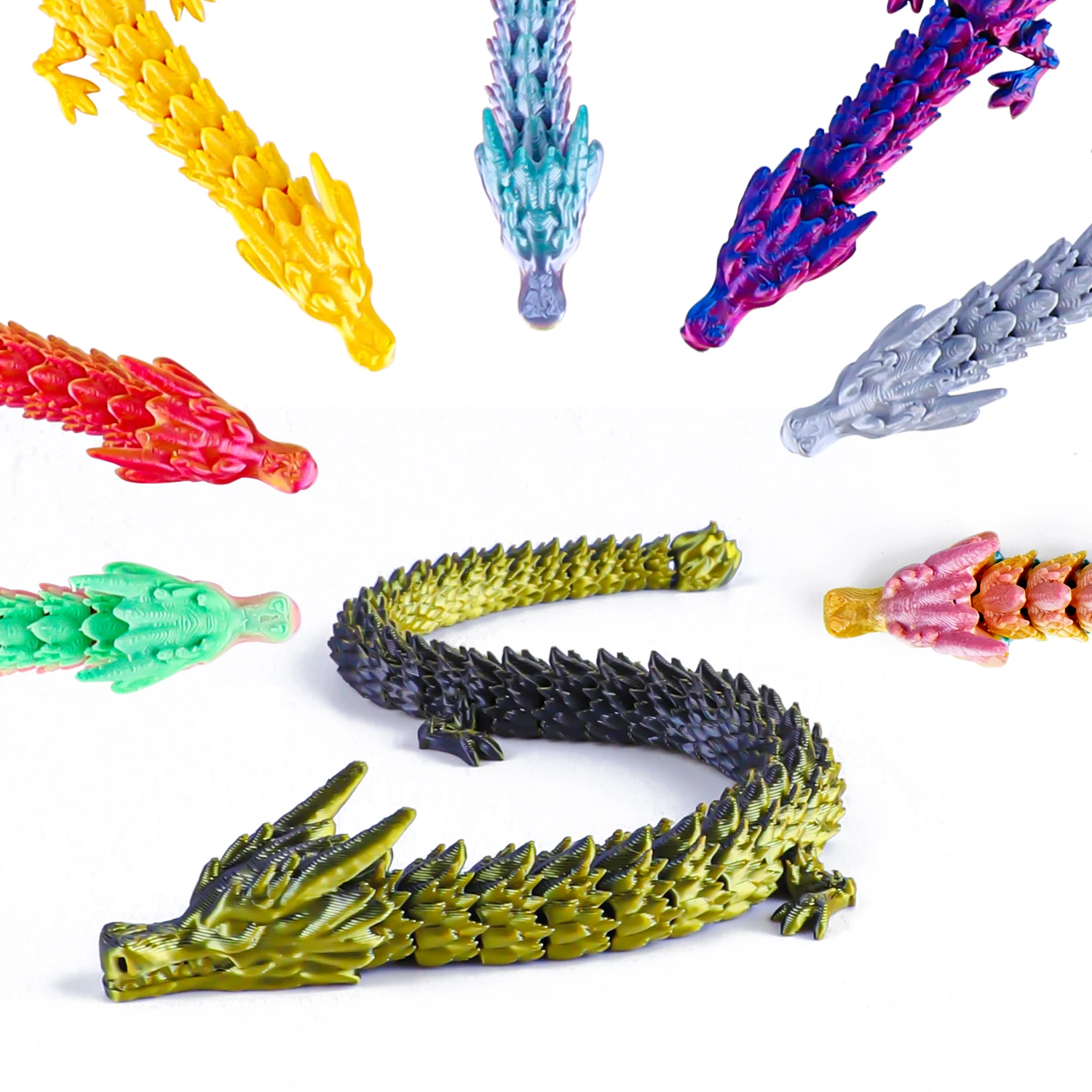 Vibrant 3D Dragon Toy with Articulated Joints - Fun Poseable Figure for Holiday Pranks and Novelty Gifts