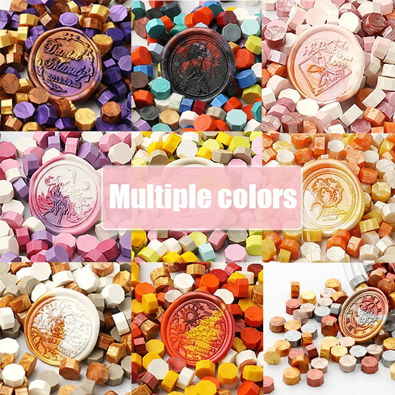 Sealing Wax Beads 100pcs Per Bag Wax Beads for Sealing Wax stamp Wedding invitation envelop craft decoration gold stamp colorful DIY