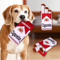 Pets Dogs Accessories Creative Cigarette Interactive Fun Plush Chewable Cigarette Case Good Gift Grinding Teeth Squeak Dog Toys 2