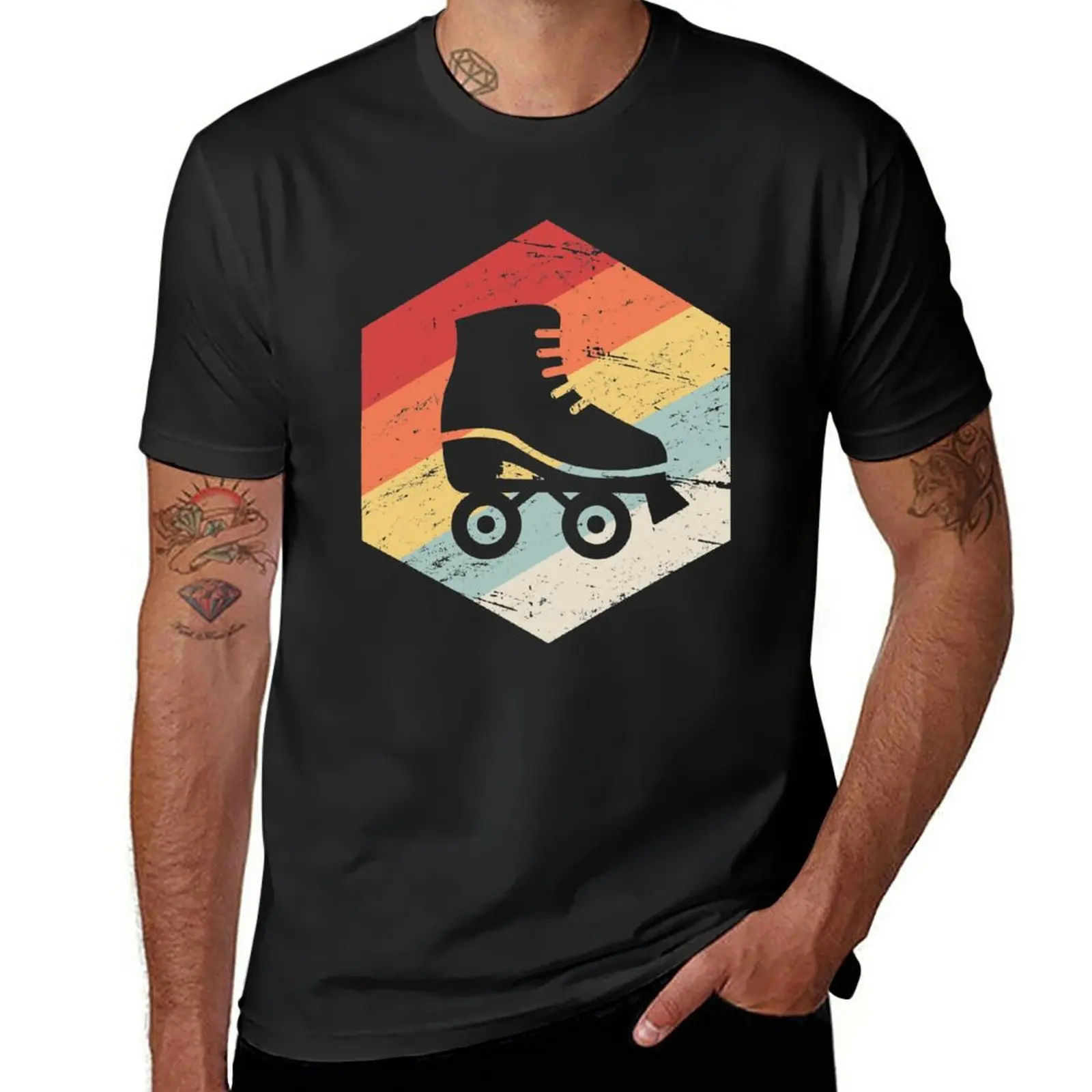 New Retro 70S Roller Skating Icon T-Shirt Plus Size Magliette Vestiti Carini Anime Mens Magliette Bianche