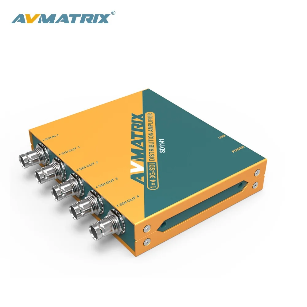 SD1141 AVMATRIX 1in 4 out Fiber Optic Transmitter and Receiver SDI Video Splitter for camera Amplifier Distribution Amplifier
