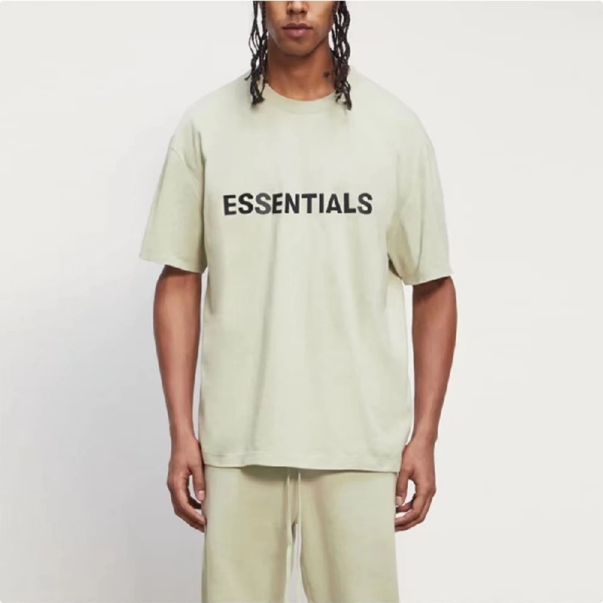 FW23 Classic Fashion Brand ESSENTIALS T shirt Rubber lettering logo 