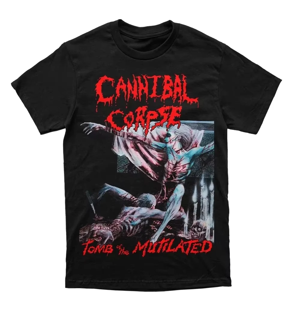 Cannibal Corpse Band Butchered At Birth 펑크 록 프린트 헤비 메탈 Y2K 고딕 스타일 패션 편안한 여성 및 남성 티셔츠