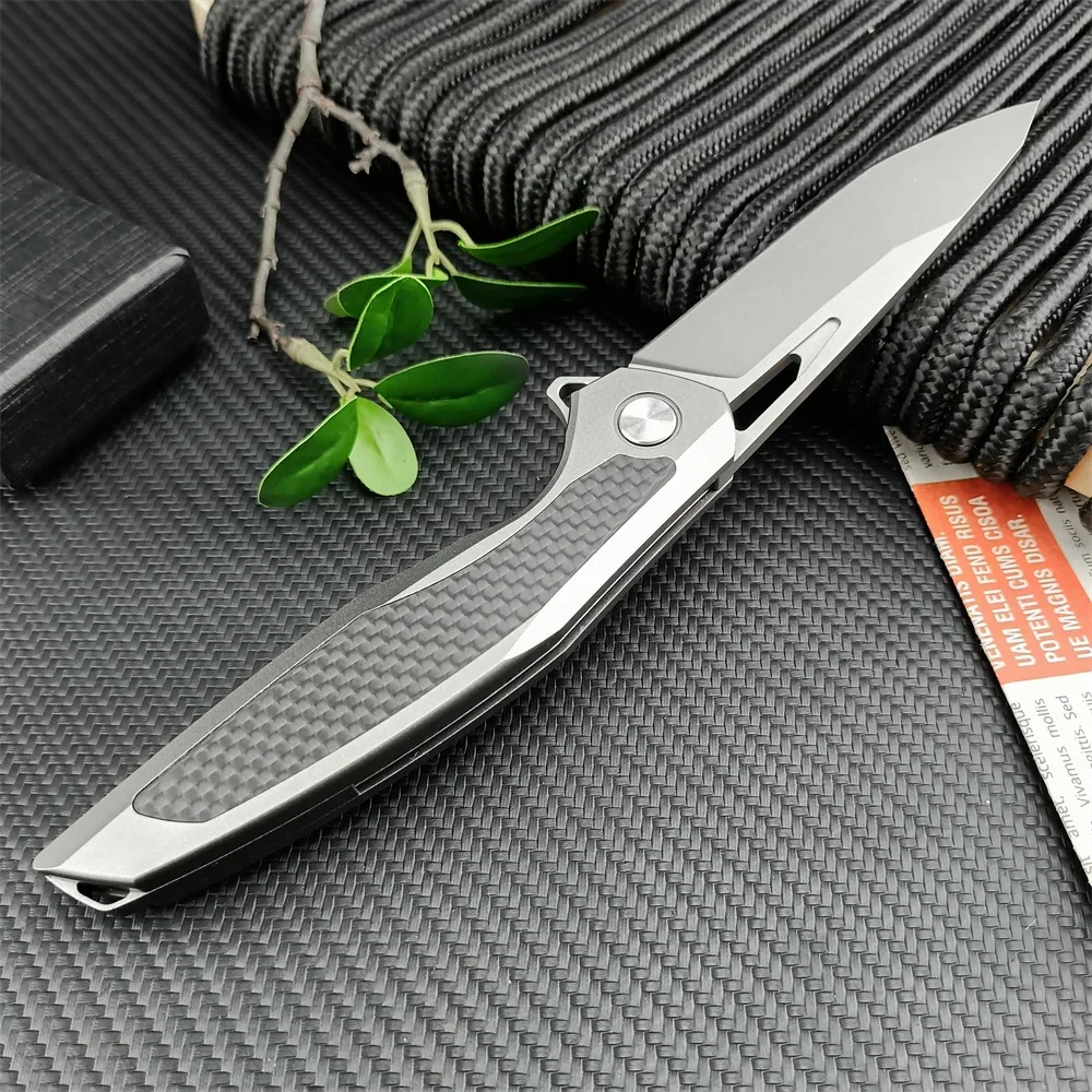Pocket Russian F95NL Edition Bearing Flipper Folding Knife D2 Blade 420 Steel Carbon Fiber Handle Outdoor Camping Hunting Tool