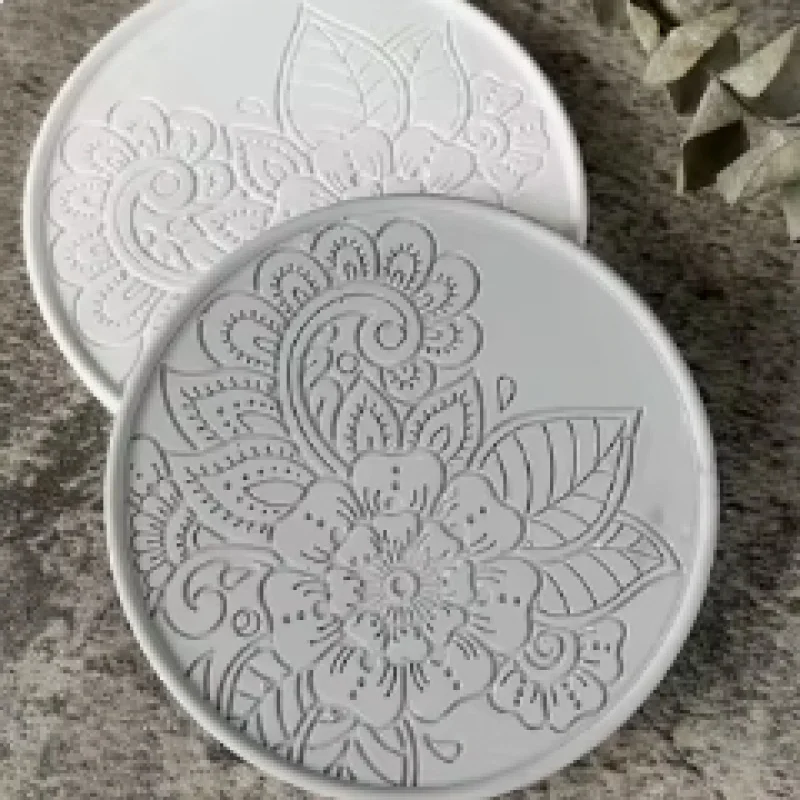 Round Coaster Silicone Mold Epoxy Resin Crystal Mold DIY Coffee Wine Glass Flower Coaster Plaster Concrete Home Decor Crafts silicone mold