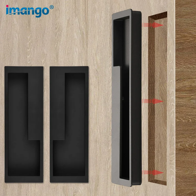 Black Gold Hidden Recessed Cabinet Long Handle 1pc Interior Sliding Door Bedroom Furniture Handle Hardware door handles cabinet handles