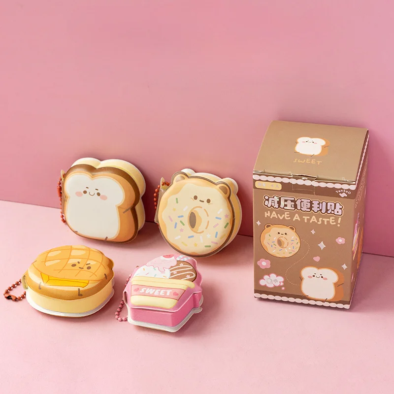4Pcs New Stress  Mini Creative Relief Sticky Notes Modeling Book Students Portable Office Memo Can Be Pasted Note Pads 6