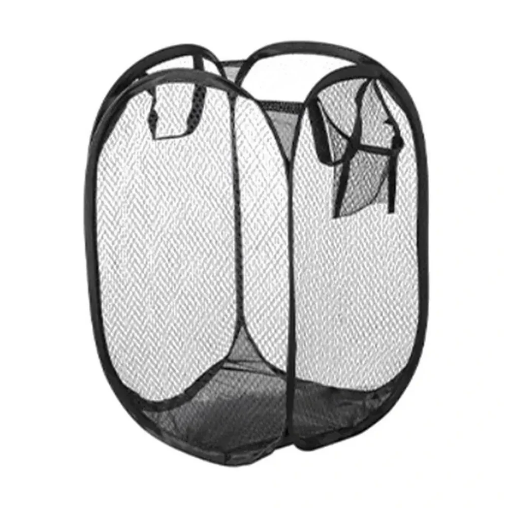 Foldable Pop-Up Mesh Laundry Basket - Large Capacity Portable Laundry Organizer