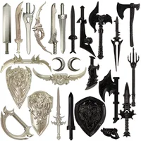 Medieval MOC Weapon Figure Accessories Bow Arrow Sword Shield Axe Hammer Spear Gun Trident Building Block Children Toy Gift K039 1