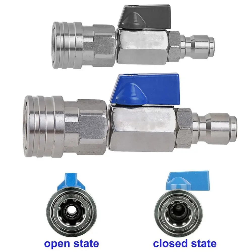 

1Pcs Water Flow Switch Ball Valve Kit High Pressure 3/8 1/4 Inch Washer Quick Connector Stainless Steel for Power Washer