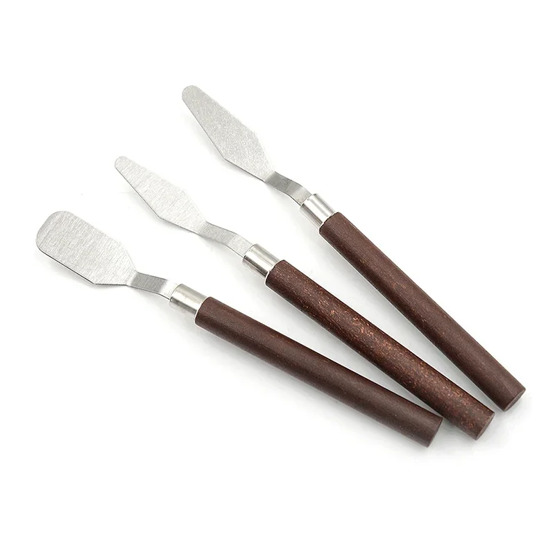 3Pcs/set Stainless Steel Artist Painting Palette Knife Kit Spatula Paint Art Craft Clay Professional Tools