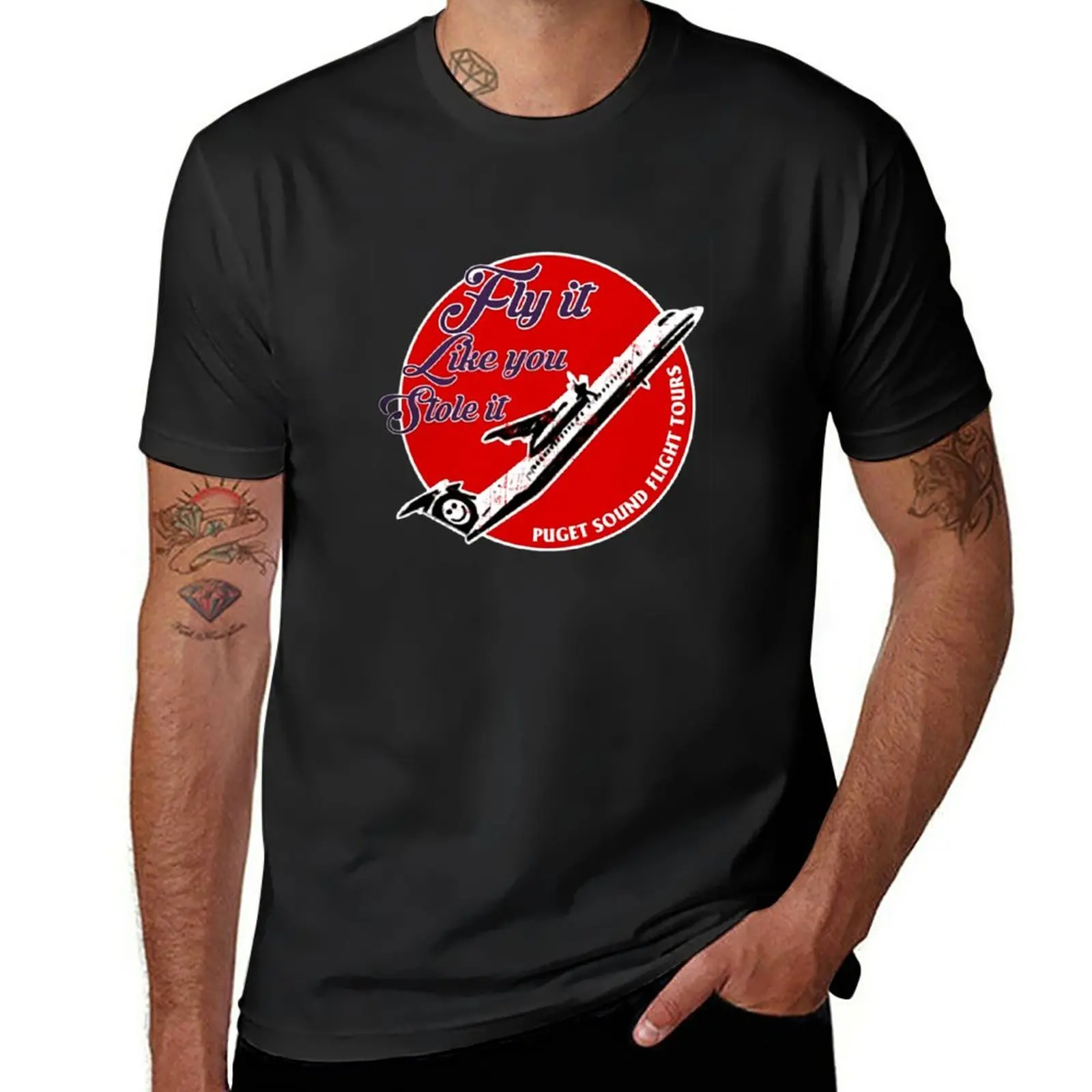 

New Nice Fly it like you stole it puget sound flight tours, Design T-Shirt graphics t shirt vintage clothes Short sleeve tee men