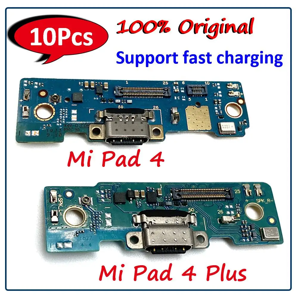 

10 шт., 100% оригинал, для Xiaomi Mi Pad 4 Plus Pad4, USB, микро зарядное устройство, порт для зарядки, док-станция, микрофон, плата, гибкий кабель