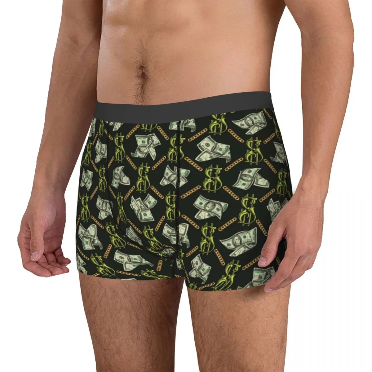 Novelty Boxer Vintage Dollars Bill Shorts Panties Briefs Men's