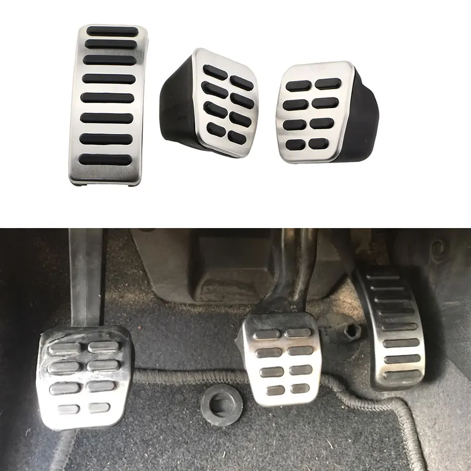 LHD Car Pedals for Volkswagen Polo VW Golf 4 Bora Beetle RSi GTI R32 for Audi A3 8l Seat Stainless Steel Dead Pedal Foot Rest car pedals