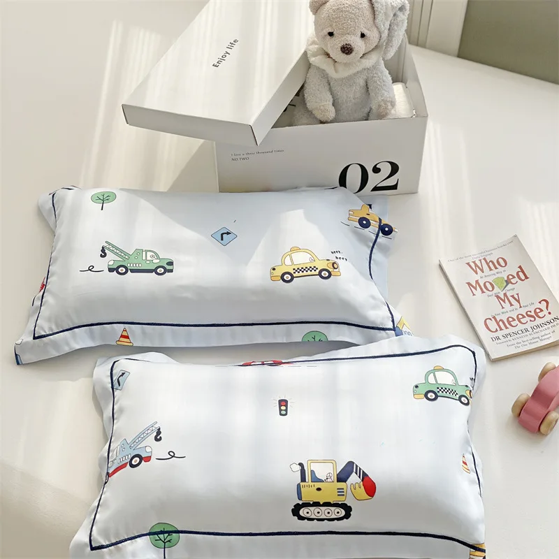 Cartoon Children's Tencel Pillowcase 30X50 Summer Kindergarten Baby Cool Pillowcase 1