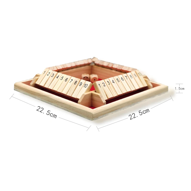 Arithmetic Dice Board Game Wooden Flaps Dices 4 Players Pub Bar Party Supplies Family Entertainment For Kids Adults 6