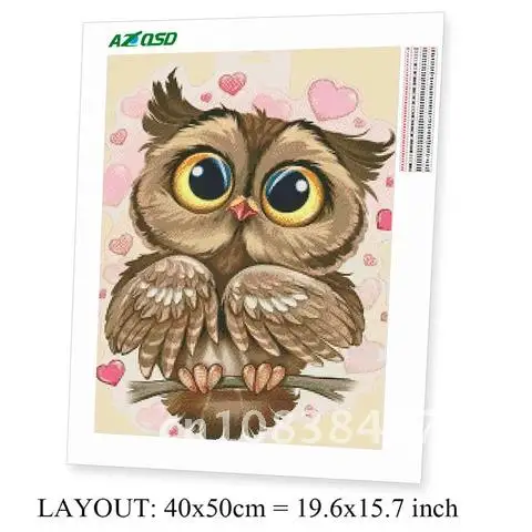 

Handmade Gift Owl Diamond Painting Full Round Drill Diamond Embroidery Animals Mosaic Picture Of Rhinestones Home Decor