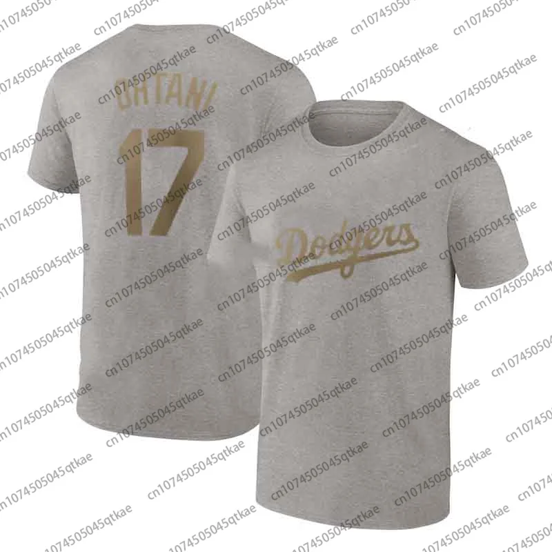 Shohei Ohtani Los Angeles Dodgers Gold Letter Print Pure Cotton Short Sleeve Summer Men Sport Breathable Tshirt men t shirts