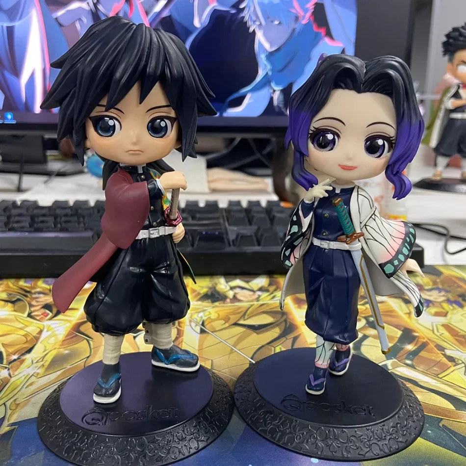 Demon Slayer Figur Spielzeug Anime Kimetsu no Yaiba Q-Version Stehende Tanjiro Nidouzi Inosuke Zenitsu PVC-Figur Modellpuppe Geschenke