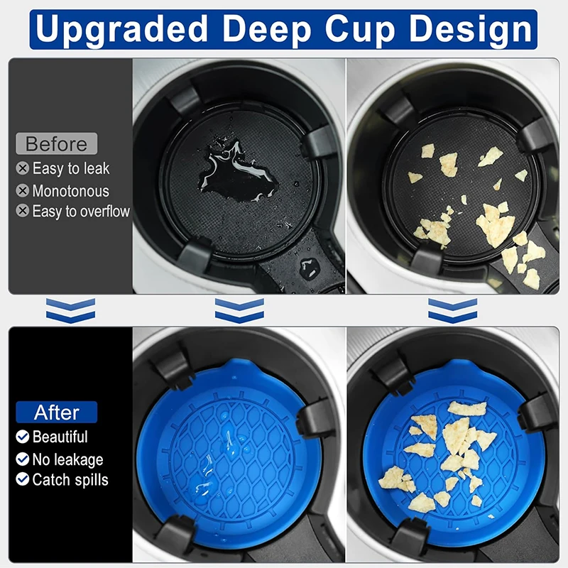 Car Coaster Pads 1/4pcs Silicone Non-Slip Water Cup Pad Car Cup Groove Anti-Scalding Mat Bottle Holders Interior Accessories cup holder coasters,car coaster pads