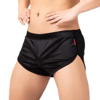 Boxer pyjama Sexy pour hommes, sous-vêtements en soie lisse, bas de sommeil, vêtements de maison, short de salon, culottes masculines 3