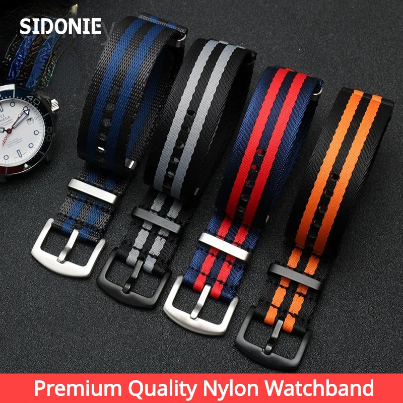 Hochwertiges Nylon-Uhrenarmband für Omega Seamaster 300 Water Ghost Party 20 mm 22 mm für Mido Rolex Tudor Militäruhrenarmband