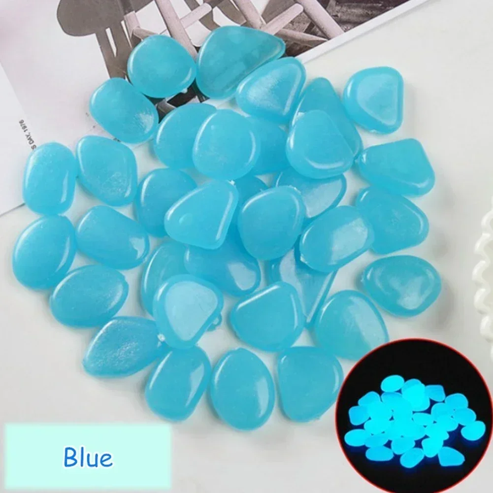 50pcs Shining Pebbles Gardening Fish Tanks Vases Courtyard Landscaping Sidewalks Gardens Shining Stone Garden Decorations