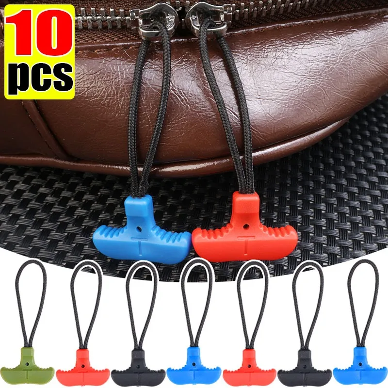 T Shape Zipper Puller 10/1Pcs Colorful Replacement for Clothing Travel Bag Suitcase Backpack Tent Fixer Practical zipper puller