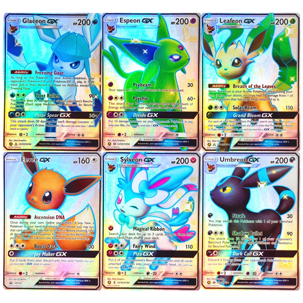 Ultimate Eevee Evolution GX Collection - English TCG Game Card Set
