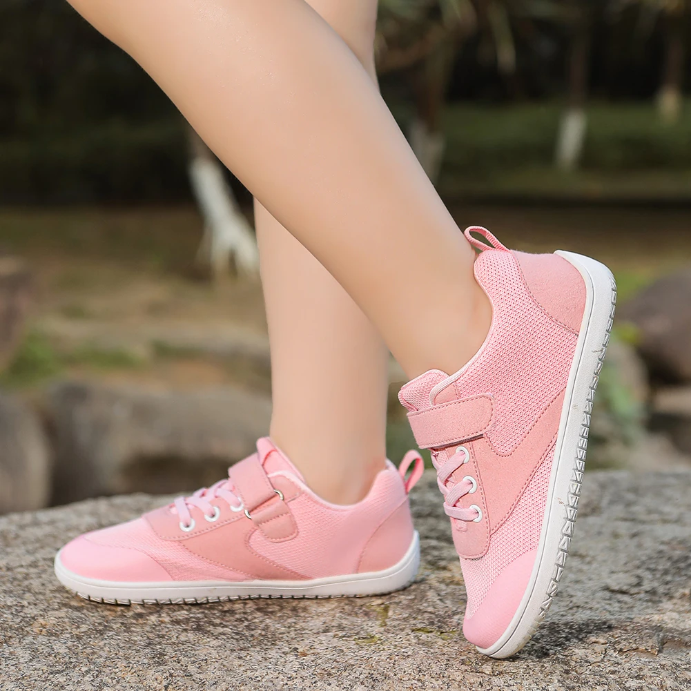 Kids Shoes Red Sneakers Shadow Sneakers Children Wide Barefoot Shoes Kids Soft Fiber Sneakers Flixible Shoes For Girls Boys Casual Minimalist Footwear
