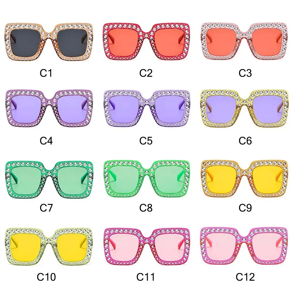 Kristall-Übergroße Sonnenbrille für Damen, Strass, quadratisch, Diamant-Sonnenbrille, Retro-Stil, großer Rahmen, funkelnde Brillen, 2025, neu – Detail 19