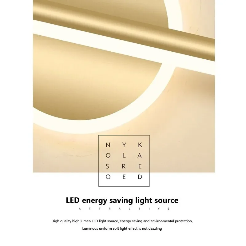 Modern LED Wall Lamp Luxury Golden Line Aluminum Sconces Used For Bathrooms Bedroom Living Rooms Study Lighting Luminaire Lustre