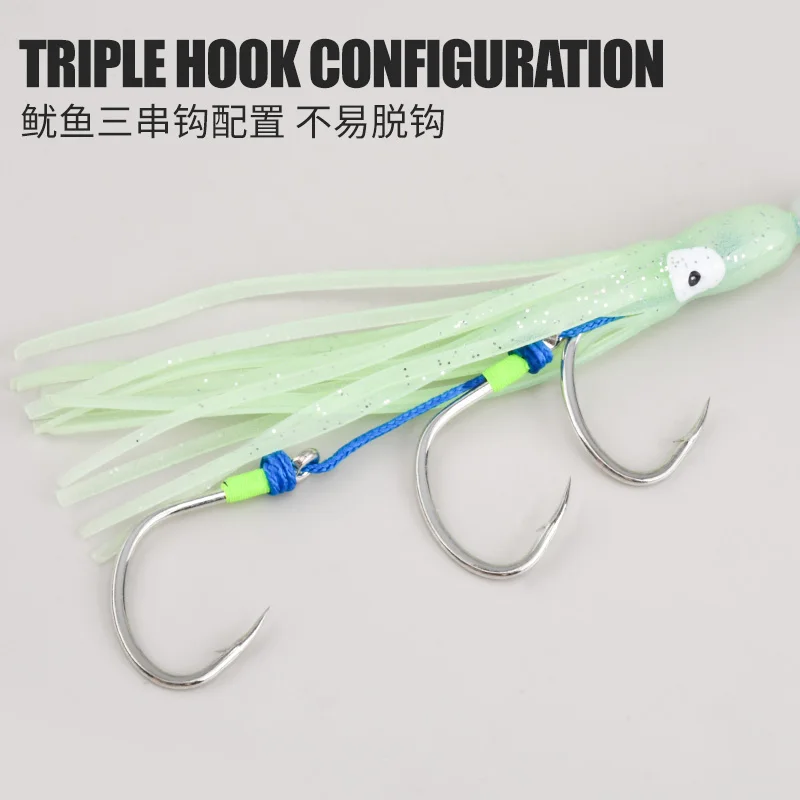 cod fishing hooks Cod Saltwater Double Hook Fishing Hooks Double Winged Squid Muppet Fishing  Lure Rigs – 7/0 Hook For Cod Pollock Saltwater 7/0 Hook Fishing Lures