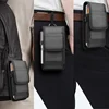 Nylon Cell Phone Belt Clip Holster Pouch Buckle Wallet Card Holder Case Cover For iphone 15 14 Pro Max Samsung S24 S23 Ultra Bag 6