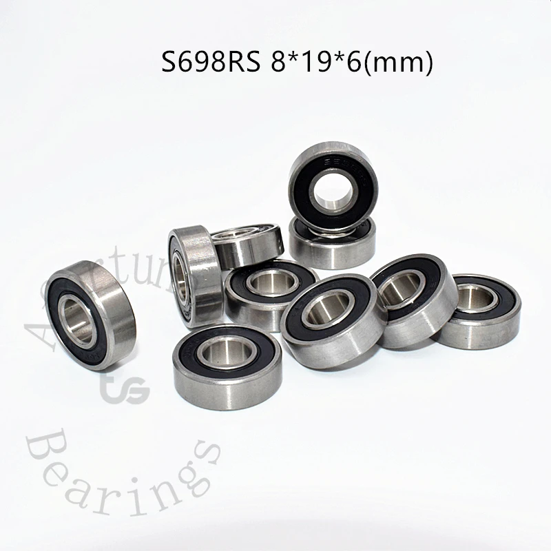 

Подшипник из нержавеющей стали S698RS, 10 шт., 8*19*6 (мм), антикоррозийный, резиновый, герметичный, высокоскоростные детали механического оборудования