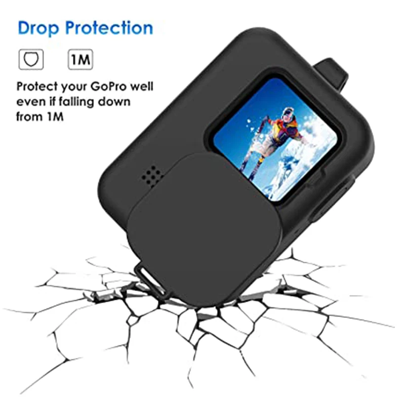 Lot de 2 à 5 coques de protection pour GoPro, étui silicone anti-rayures