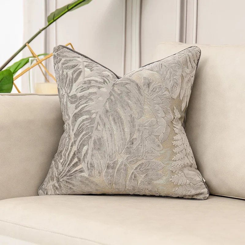 Home sofa decoration velvet Square rectangle pillowcases cushion cover silver 