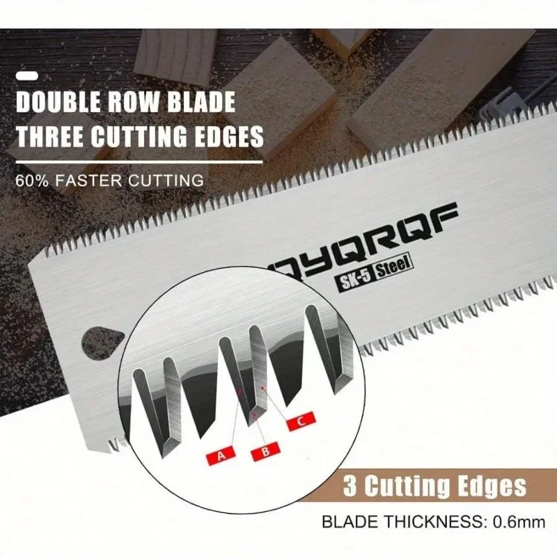 1PC 6 Inch Mini Hand Saw Japanese Pull Saw with Double Edges 15/17 TPI Flush Cut for Woodworking DIY Projects