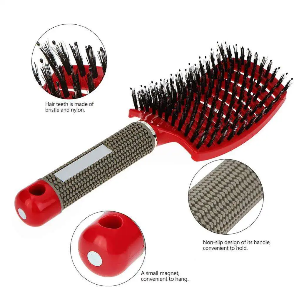 Hair Brush Hair Comb Detangling Hair Brush Bristle&Nylon Women Wet Massage Comb Curly Hairdressing Salon Styling Tools 5