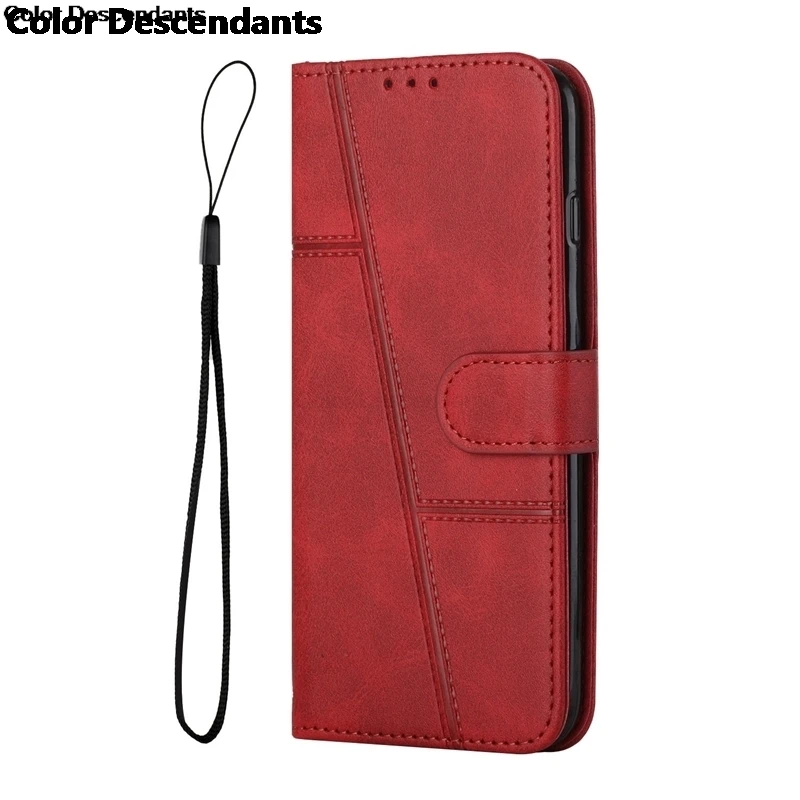 Magnetic Flip Leather Wallet Case - Solid Color Skin Feel
