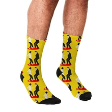 

Men's Funny socks Pulp Fiction Dancing Socks harajuku Men Happy hip hop Novelty cute boys Crew Casual Crazy Socks for men