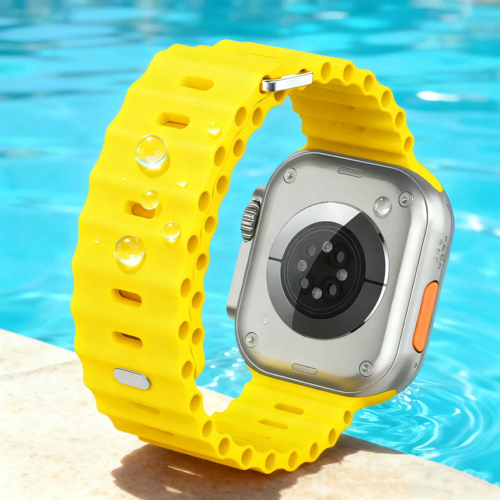 Waterproof Soft Silicone Sports Ocean Watch Strap - 1-Pack Replacement Band