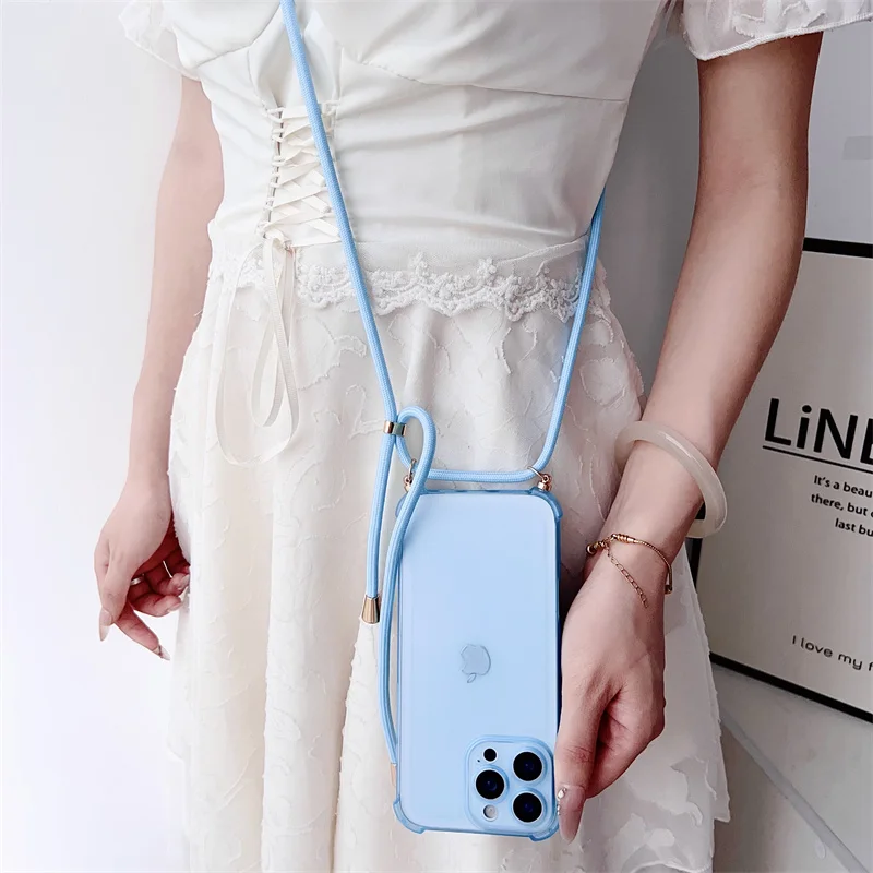Crossbody Adjustable Lanyard Strap Phone Case with Soft Cover