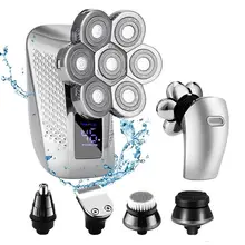 

5 In 1 Electric Shaver For Men 7D Beard Trimmer Rechargeable Razor 5 Floating Heads Beard Nose Hair Trimmer Razor Clipper