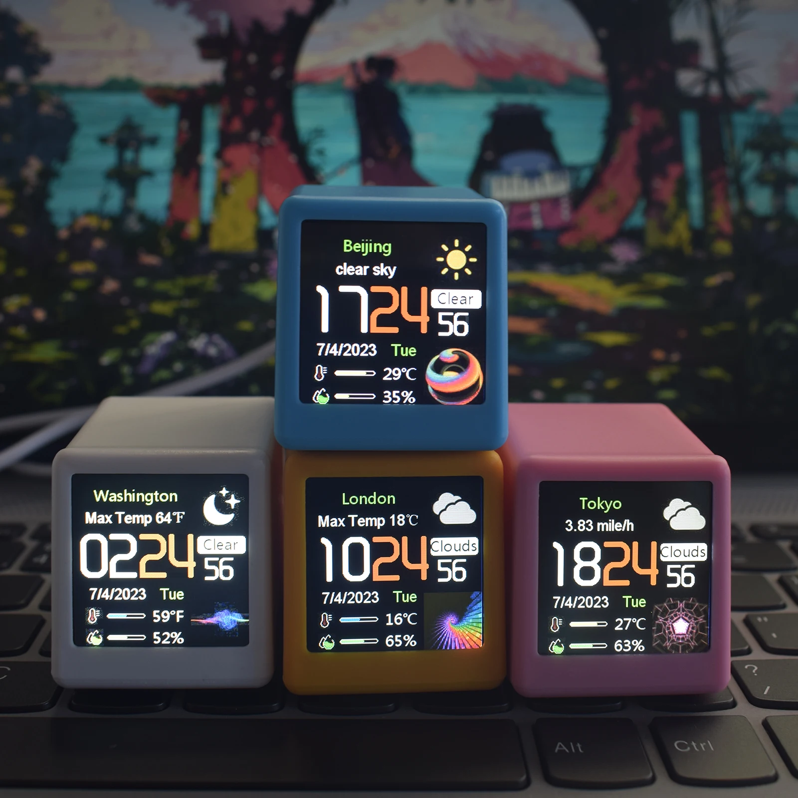 DesktopClockOLEDDisplaySmartWiFiWeatherStationWirelessIndoor