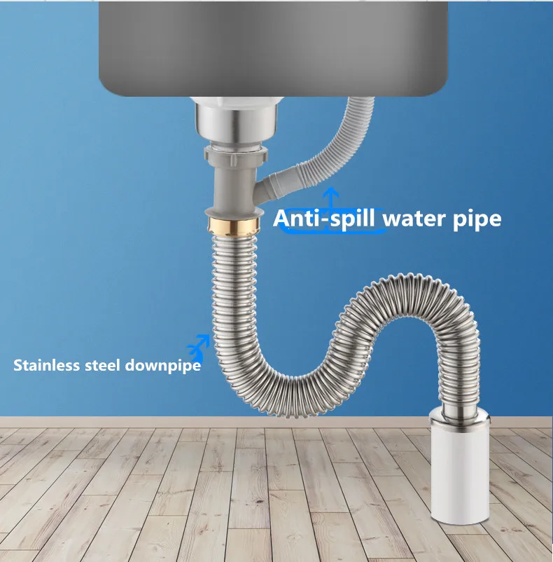 Stainless Steel Kitchen Sink Drain Filter Single Tank Sink Drain Pipe Deodorant Bathroom Drainage Accessories Kitchen Basket