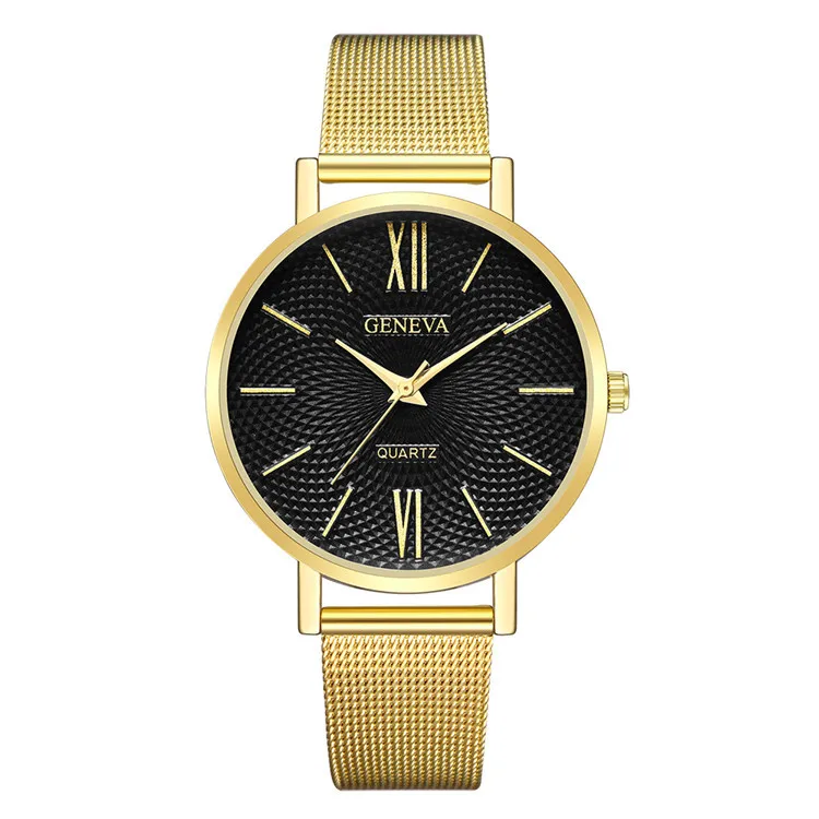 Stainless Steel Geneva Quartz Watch Price Gold 2021 New Geneva