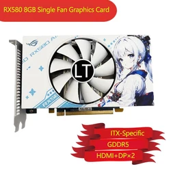 Used 2023 Radeon RX580 8G GDDR5 ITX PCI Express x16 3.0 2×DP HDMI Graphics Card(ONLY 1 HDMI PORT)